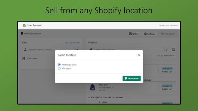 Fungerer som en erstatning for Shopify POS