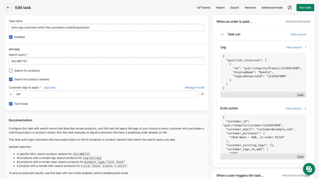 Editing a automation's configuration