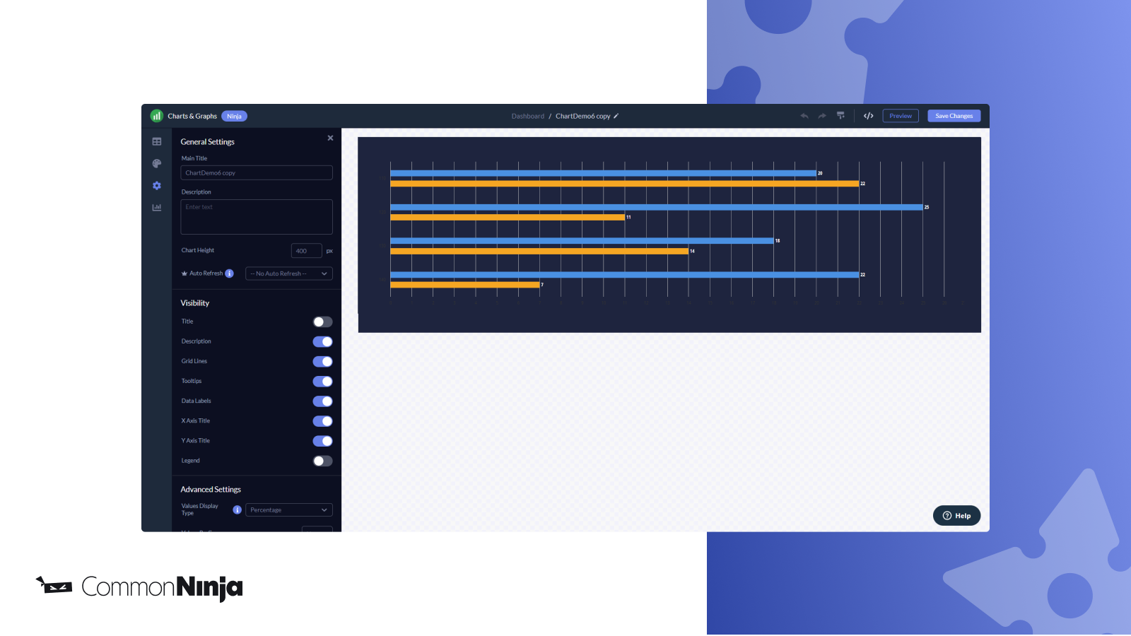 Common Ninja Graphs & Charts Screenshot