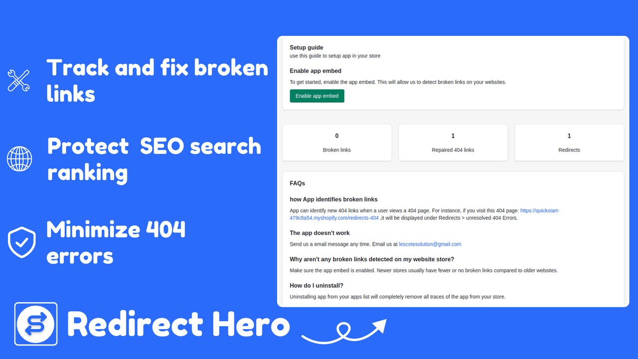 Redirect Hero ‑ Fix 404 links Screenshot