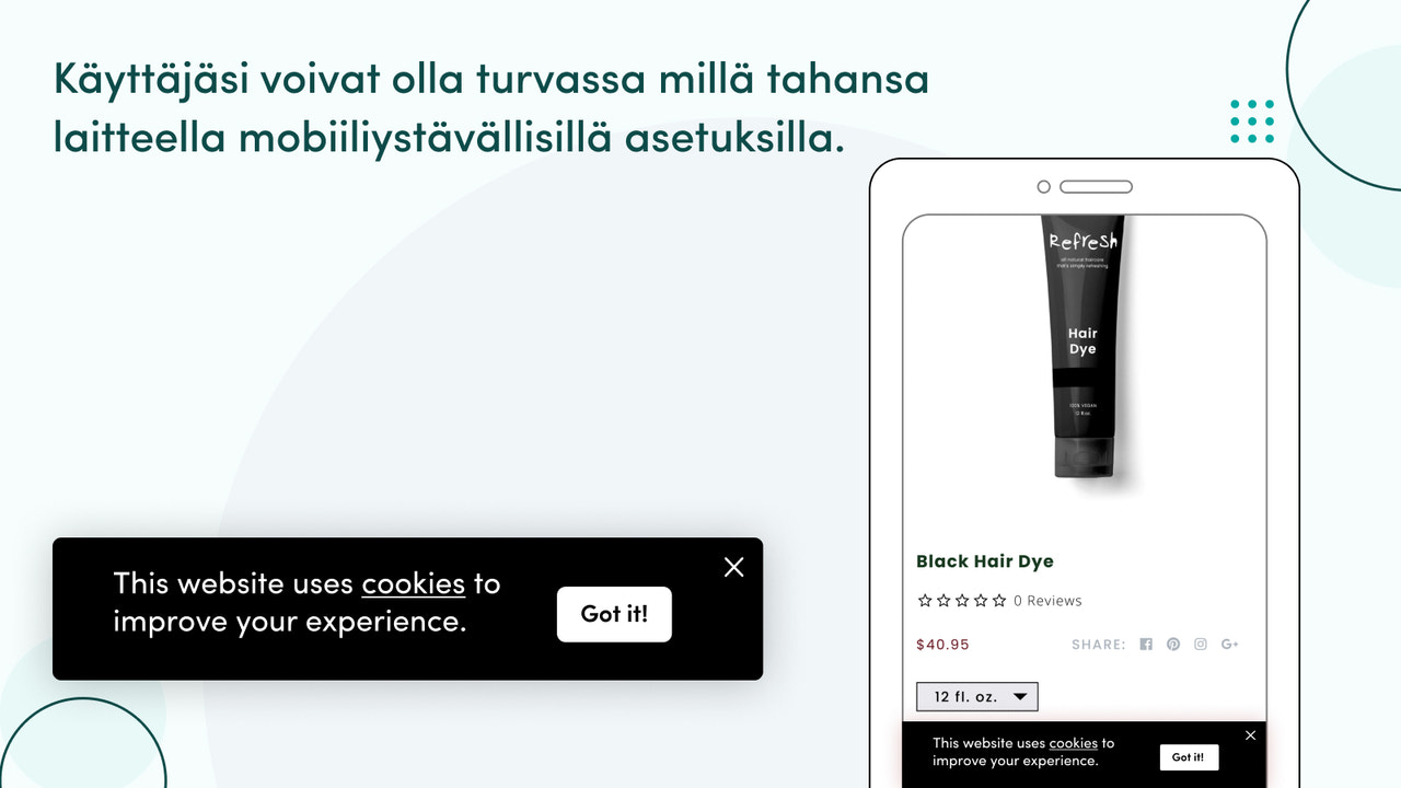 Ota GDPR/CCPA käyttöön työpöydällä ja mobiililaitteissa.