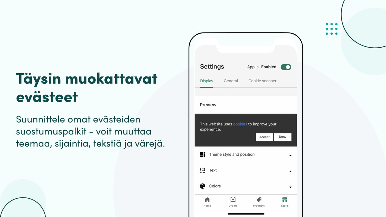 Täysin muokattavat evästeet