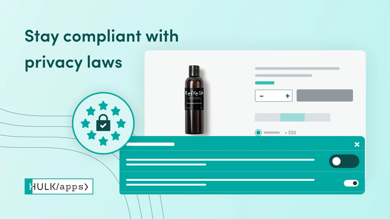 The Shopify GDPR/CCPA/VCPA Compliance Manager app by HulkApps