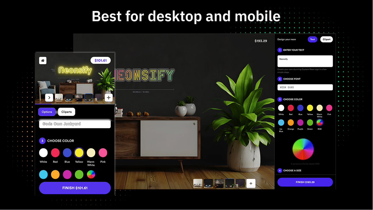 Neonsify crea opciones personalizadas con un modo de vista previa único