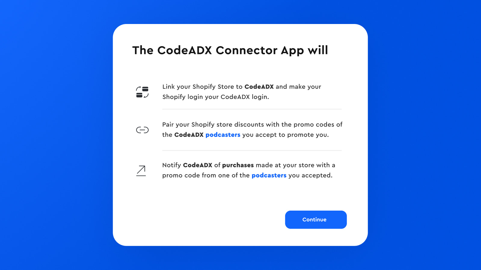 Was wird die CodeADX Connector App tun