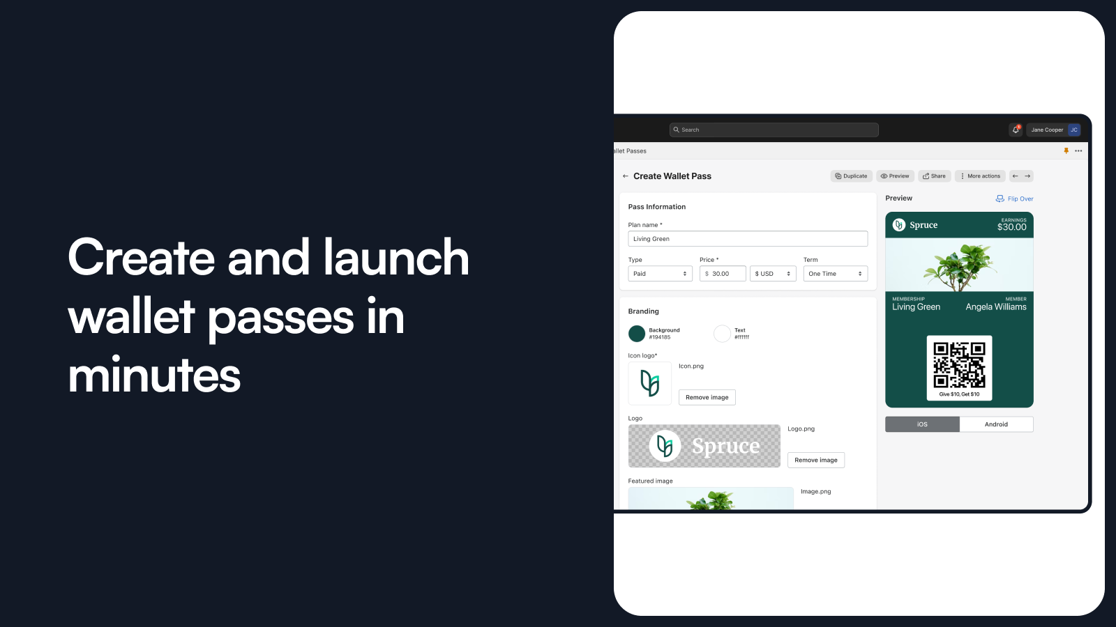 Create and launch Apple & Google wallet passes in minutes