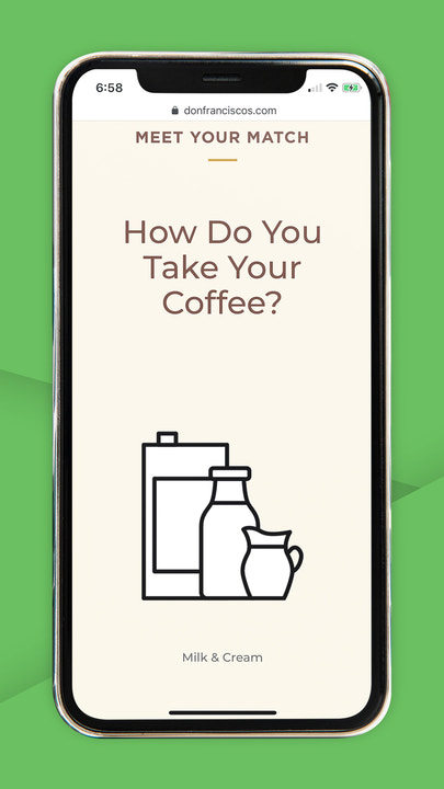 Coffee product finder, quiz and product recommendations