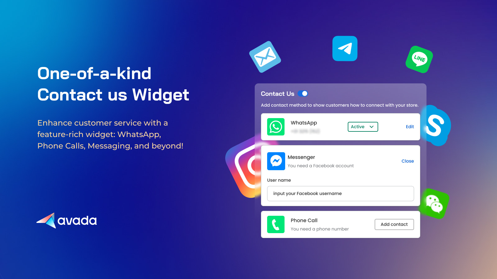 Zengin özelliklere sahip iletişim widget'ı