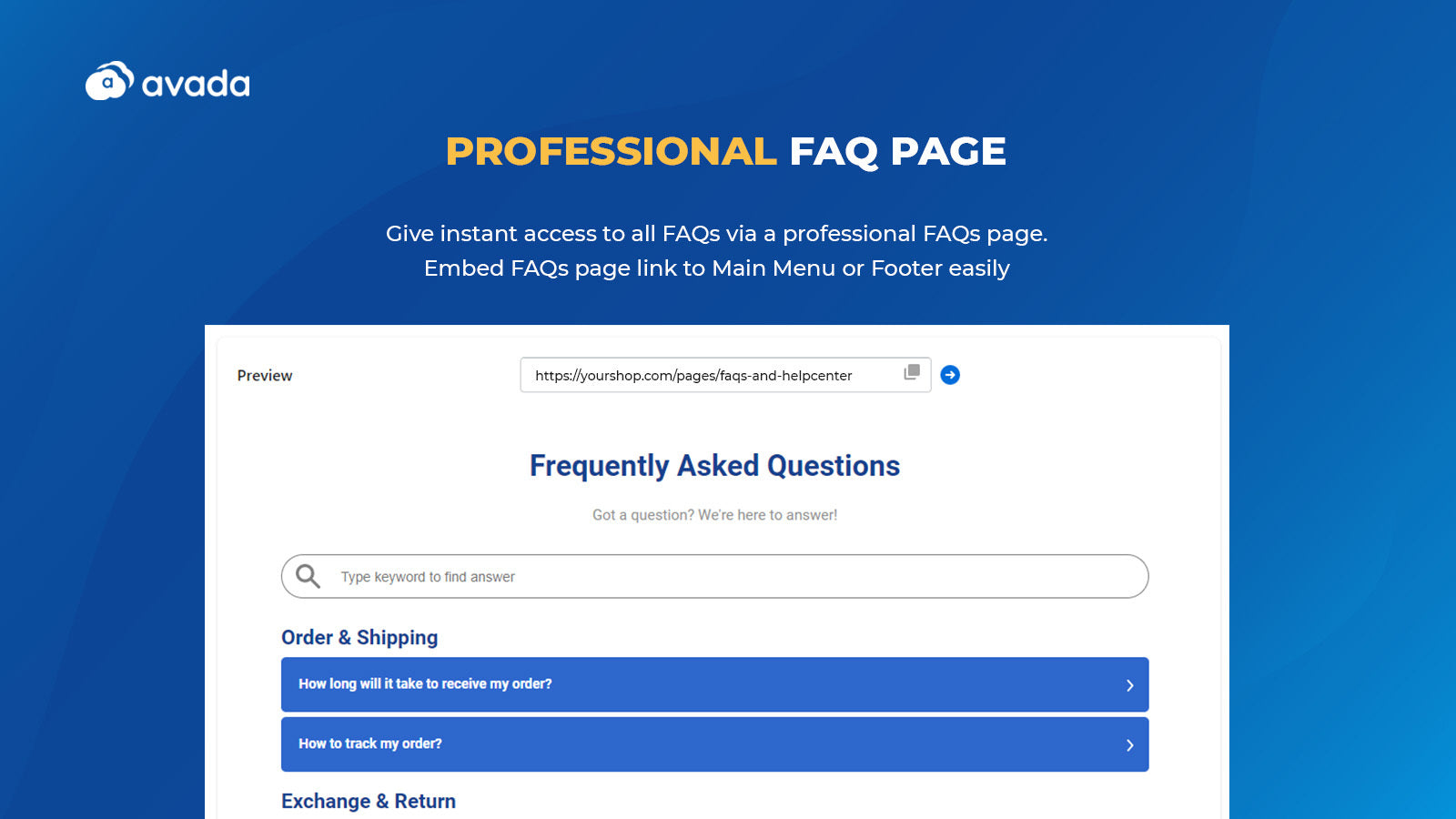 FAQ page