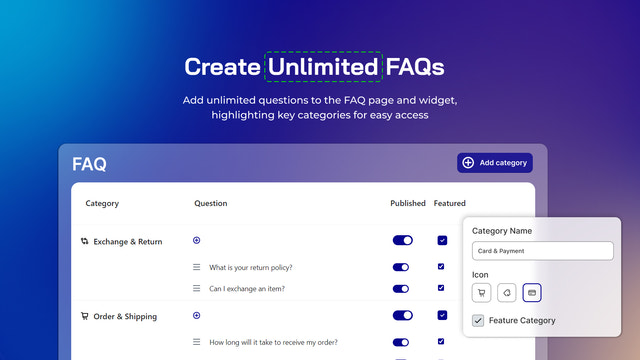 Create unlimited FAQs