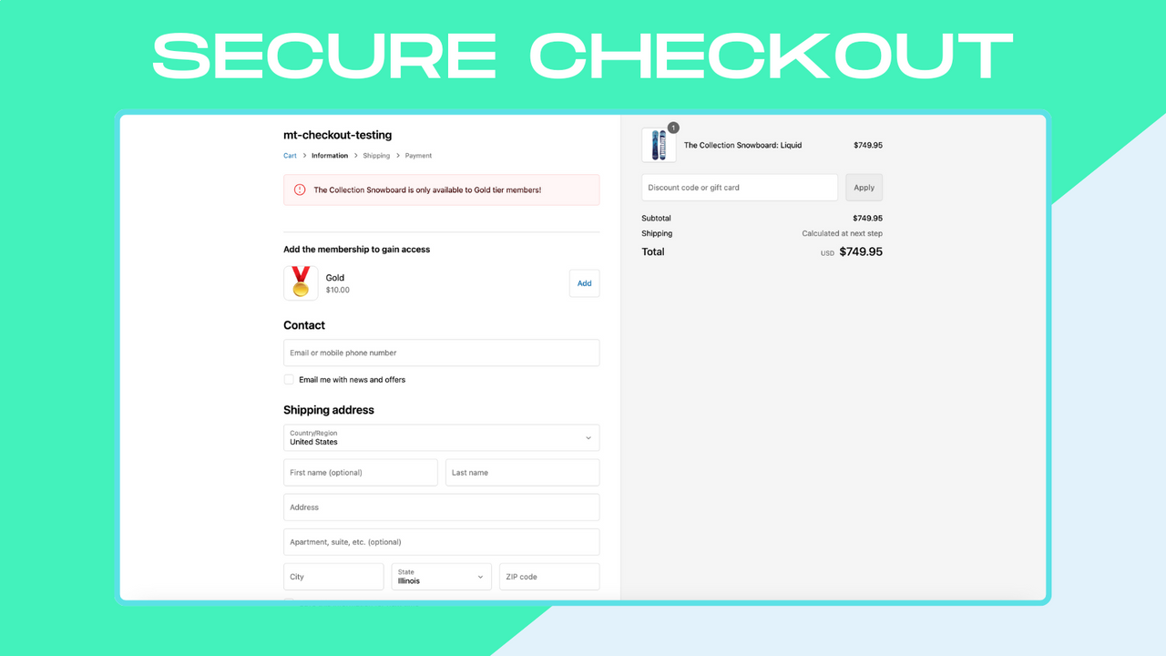 Secure Checkout Lock And Upsell
