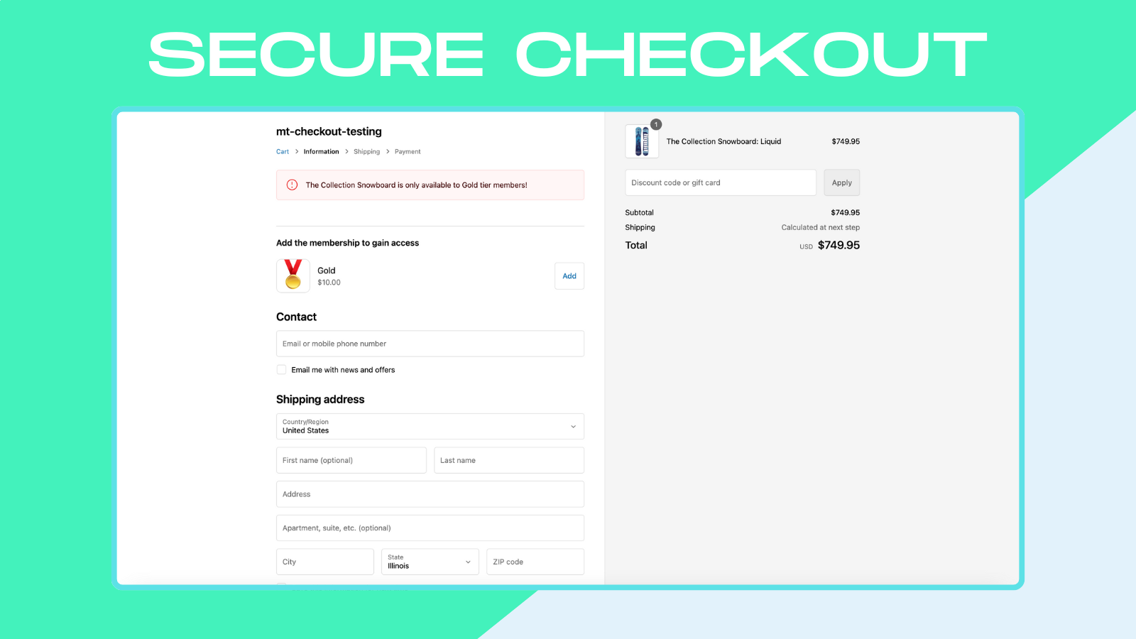 Bloqueio de Checkout Seguro e Upsell