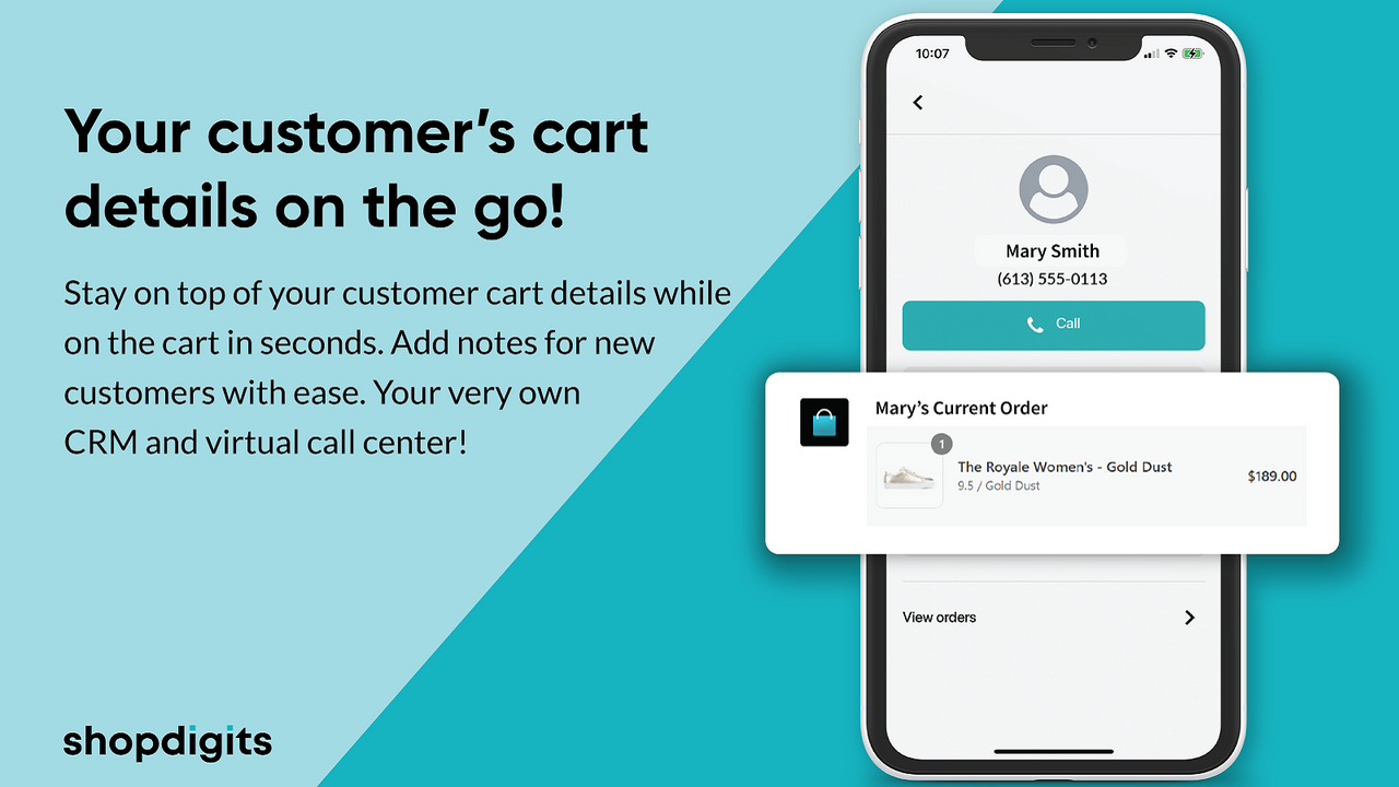 Your customer order is available on the app when customers call