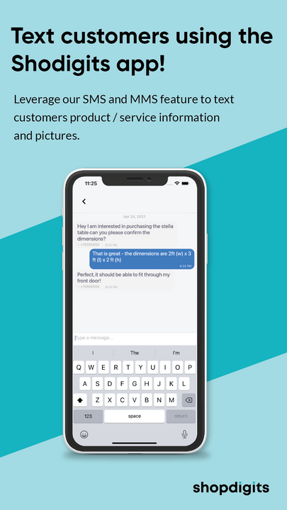 Textez les clients en utilisant l'application mobile Shodigits!