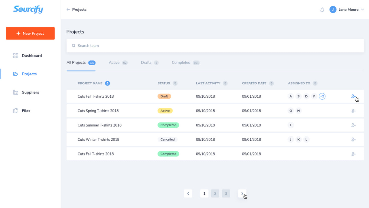 Project Listings and Assignment View