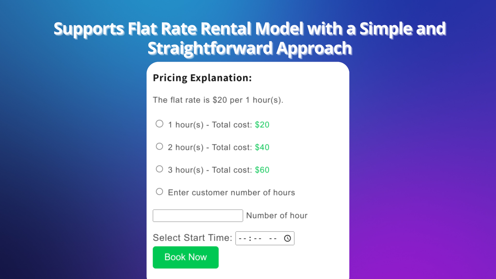 Rental booking Screenshot