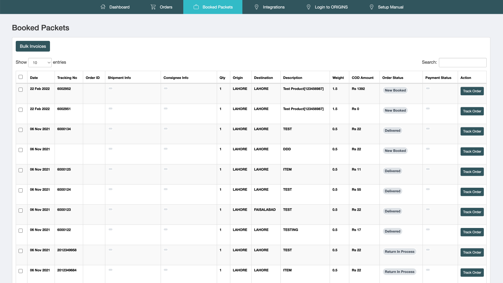 Zoom Parcel Service Screenshot