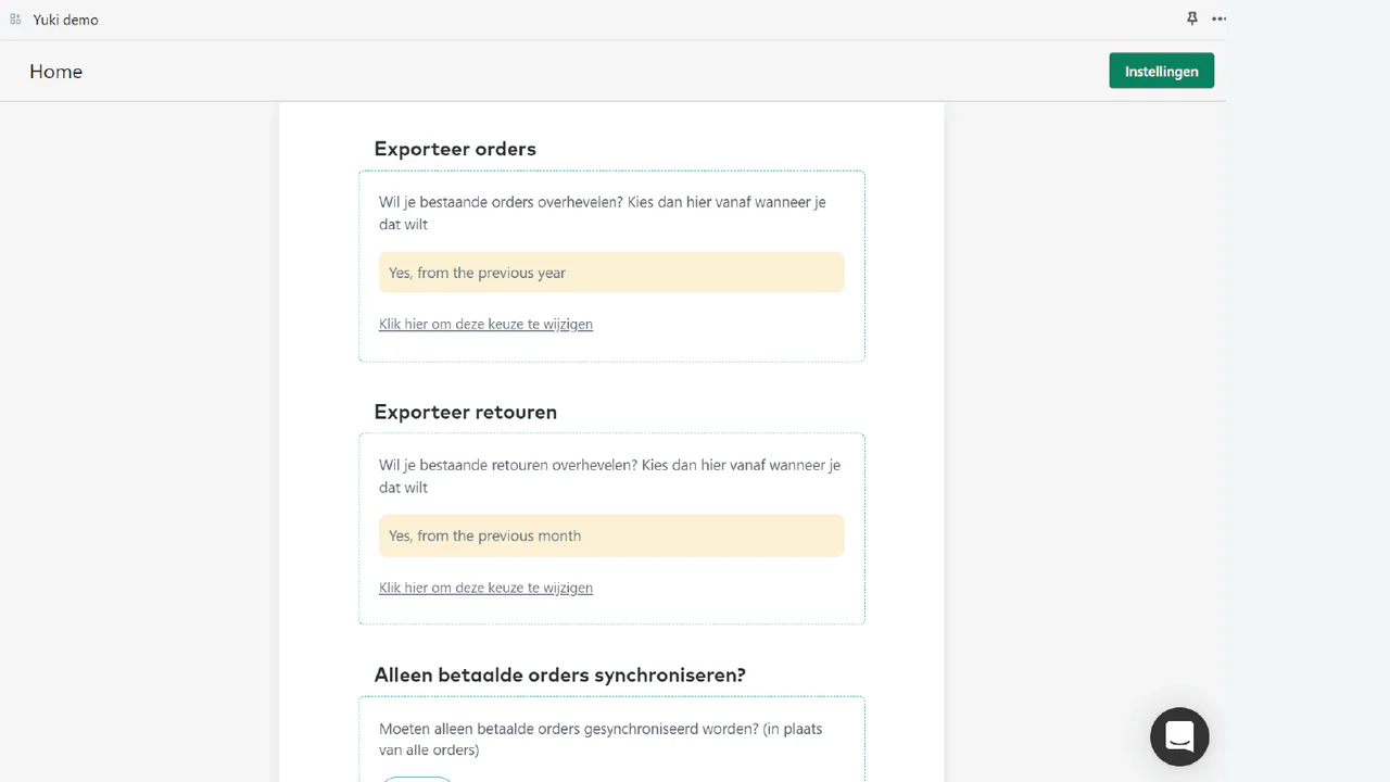 synchronisatie dashboard