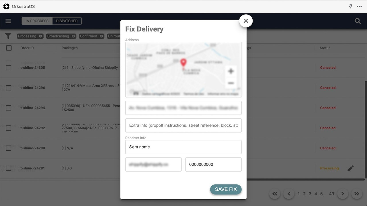 Edit your deliveries