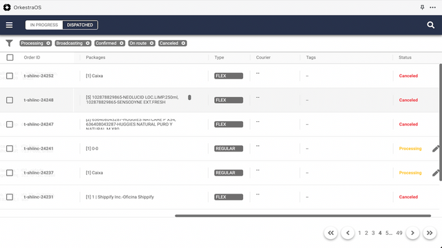 Consultez des rapports en ligne avec le statut des commandes