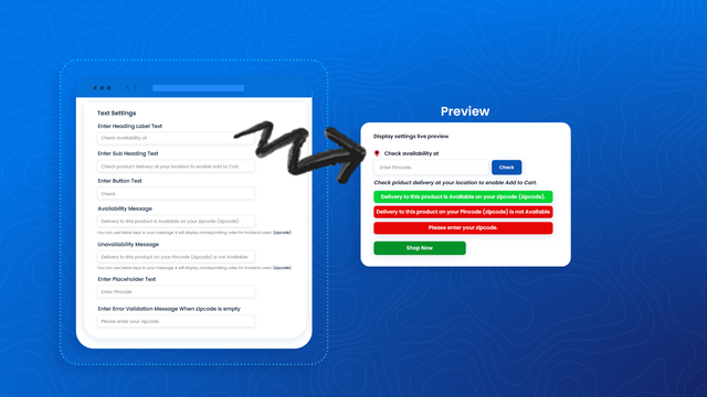 zipcode checker settings