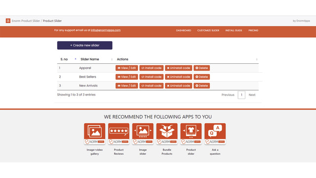 Product slider door enormapps