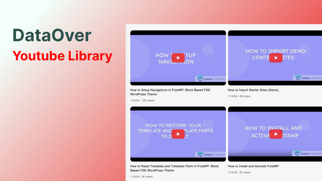 DataOver YouTube Library