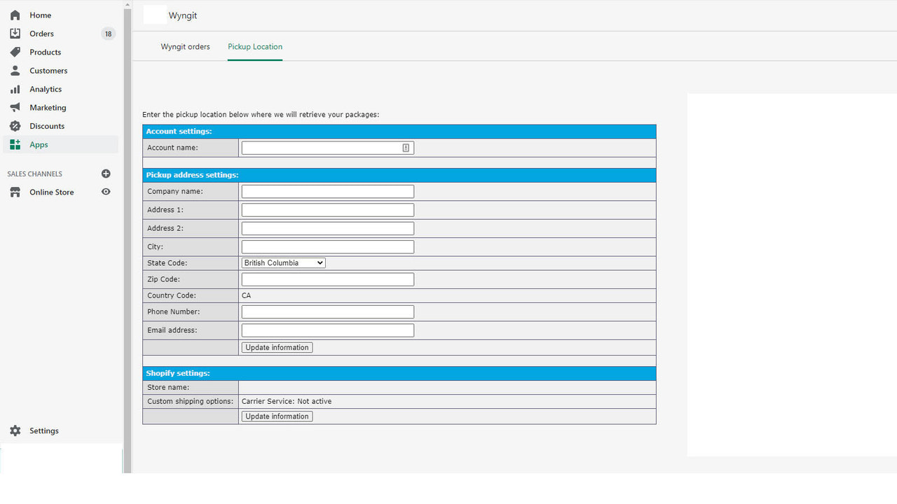 Easily input your pickup location address