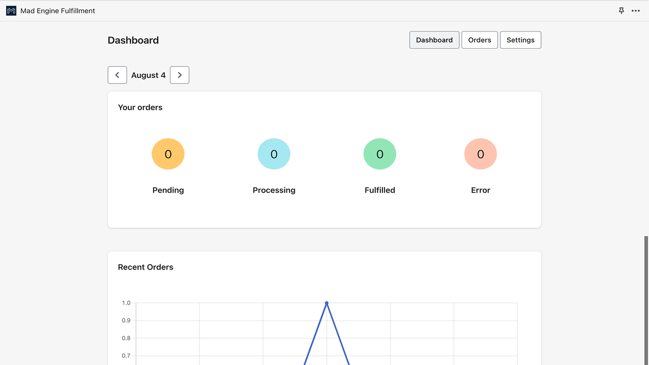 See your order status and weekly usage on the main dashboard