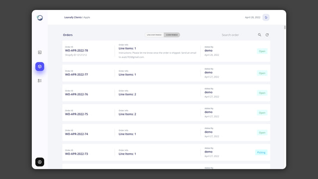 View the fulfillment status of your confirmed orders