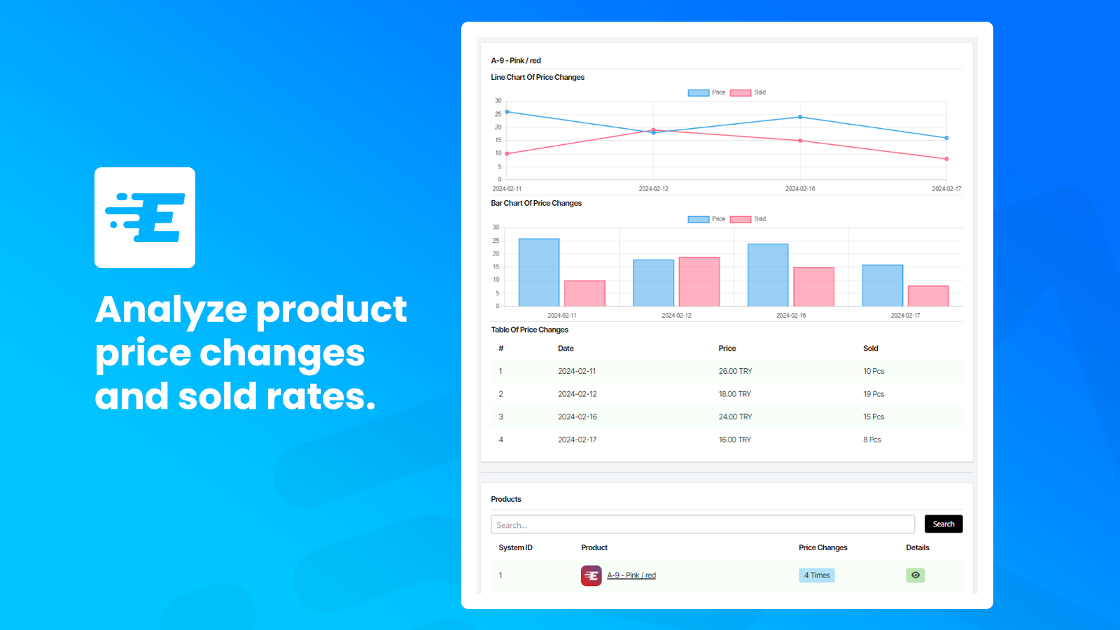 Entafix: Product Price History Screenshot