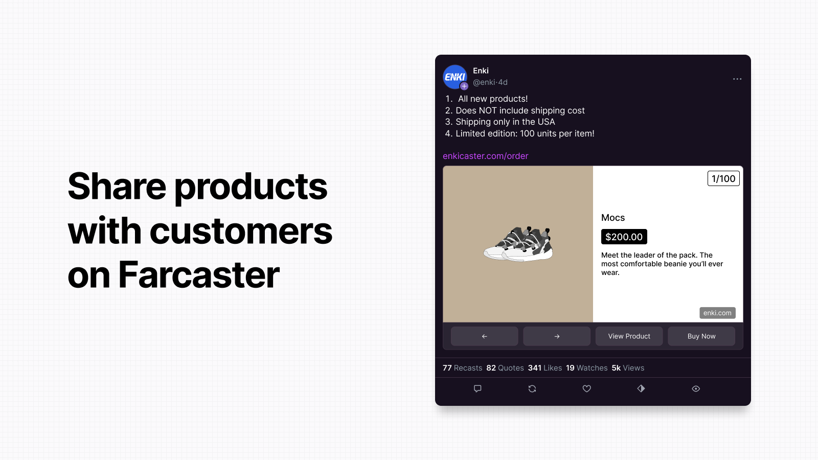 Share products on Farcaster