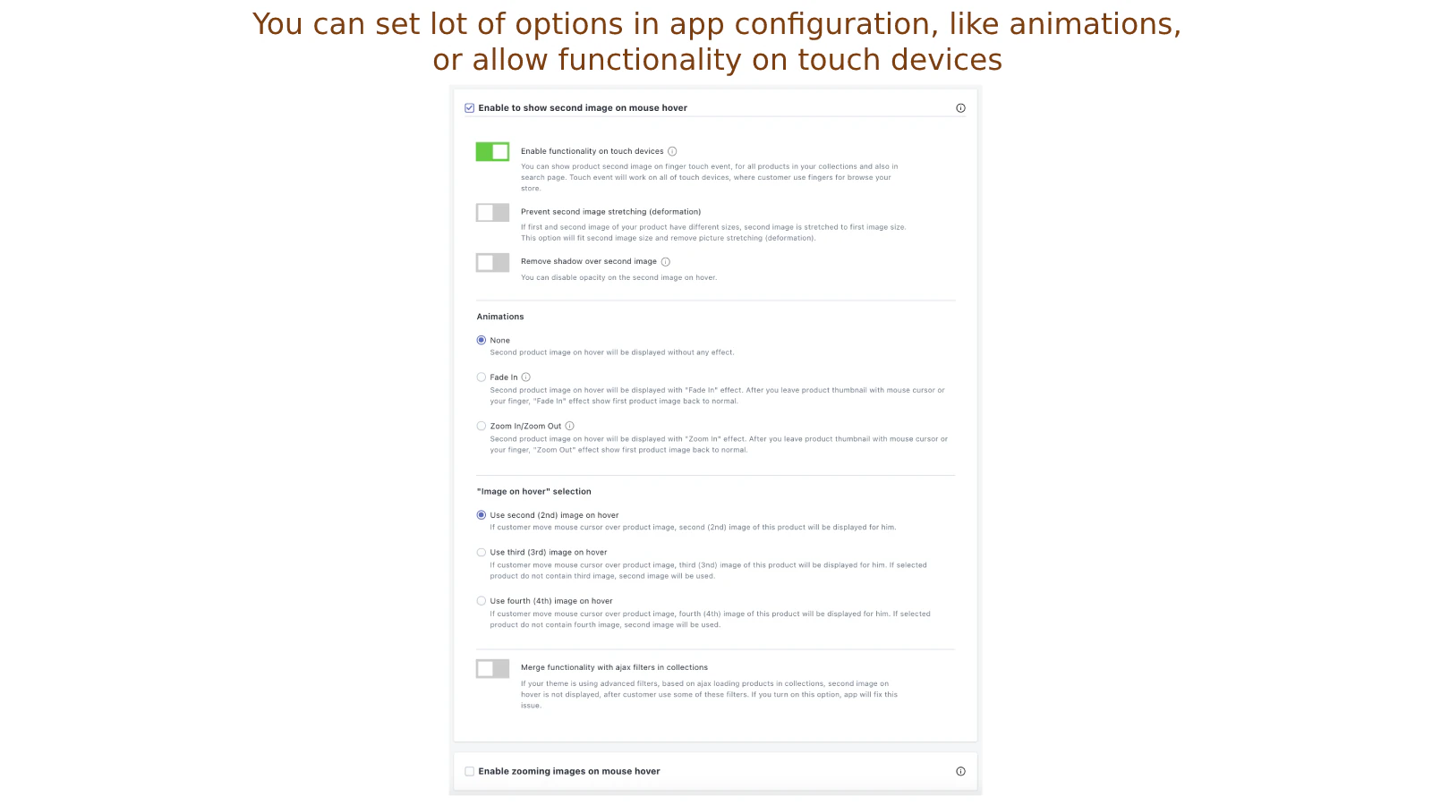 In app configuration, you can choose devices where app will work