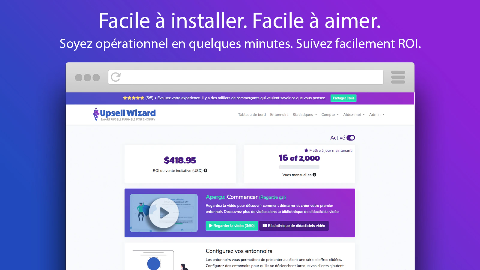 Facile à installer