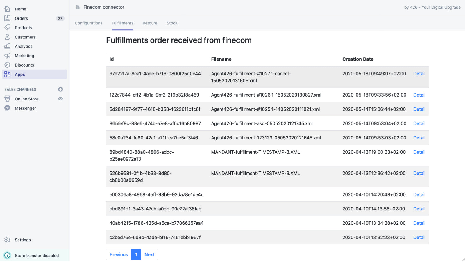 FineCom Logistics Screenshot