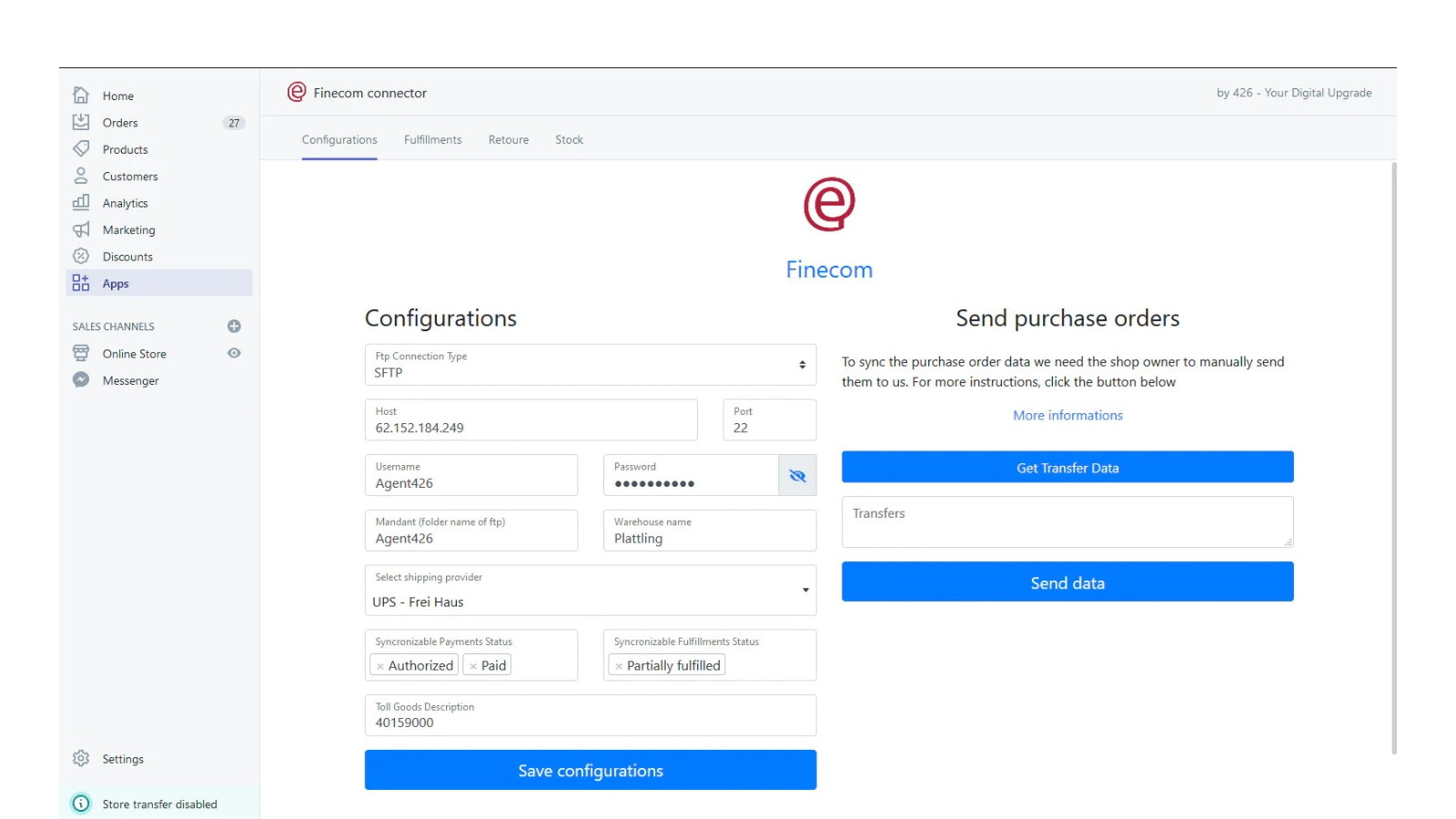 finecom komplett integration