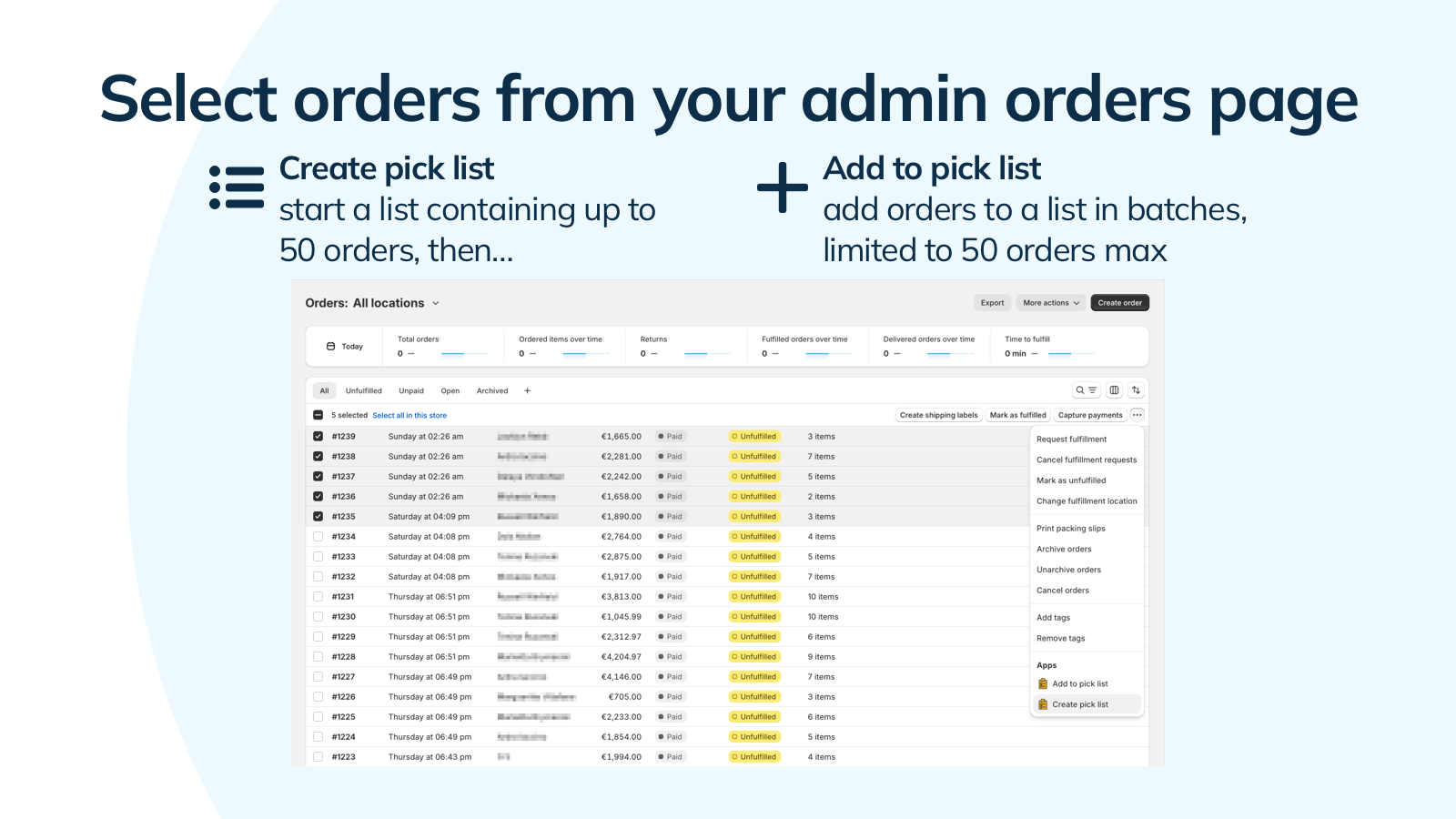 Pickify ‑ Orders Picklist Screenshot