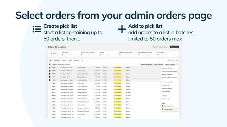 Pickify ‑ Orders Picklist Screenshot