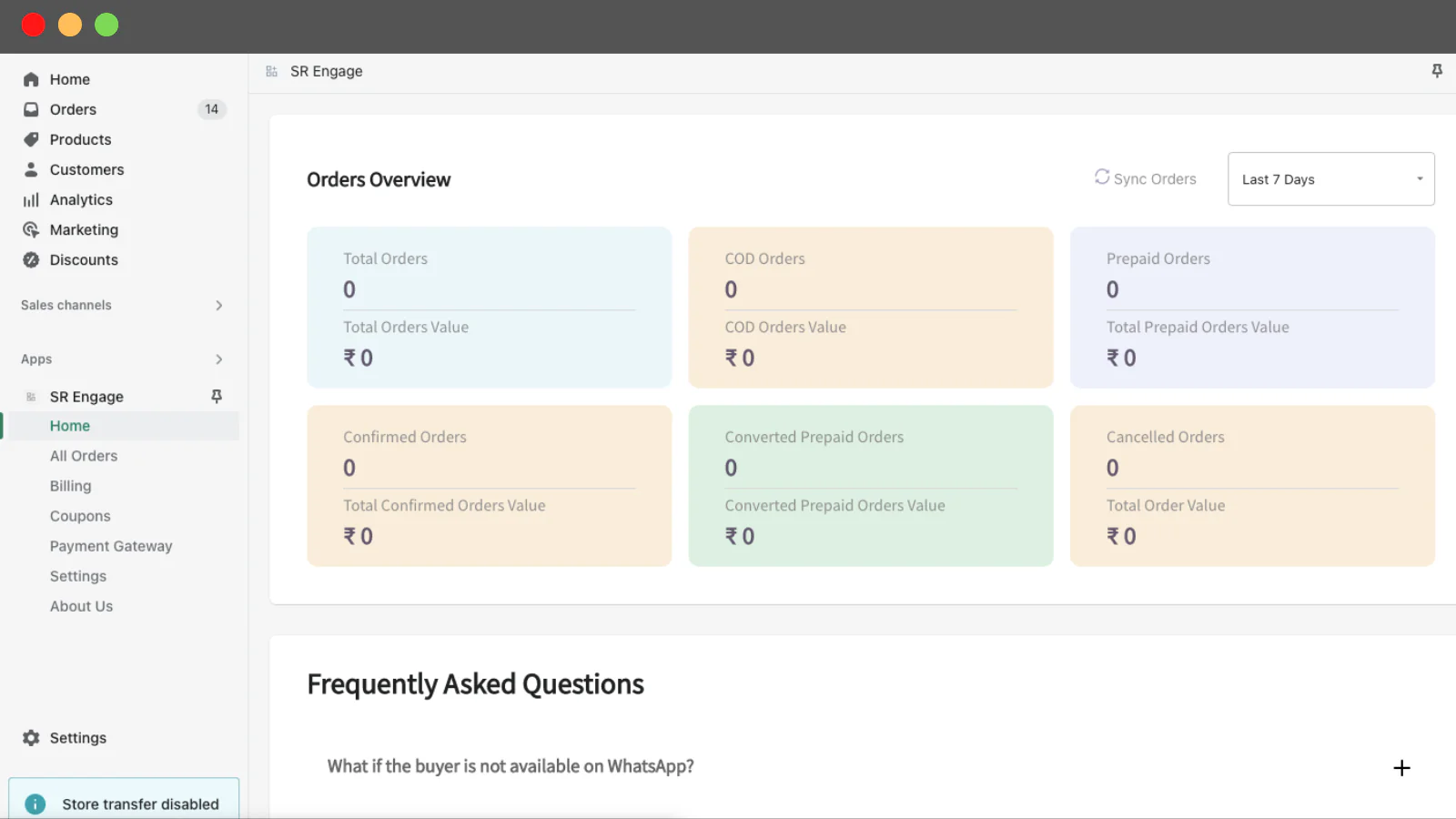 Oversigt over ordrer dashboard