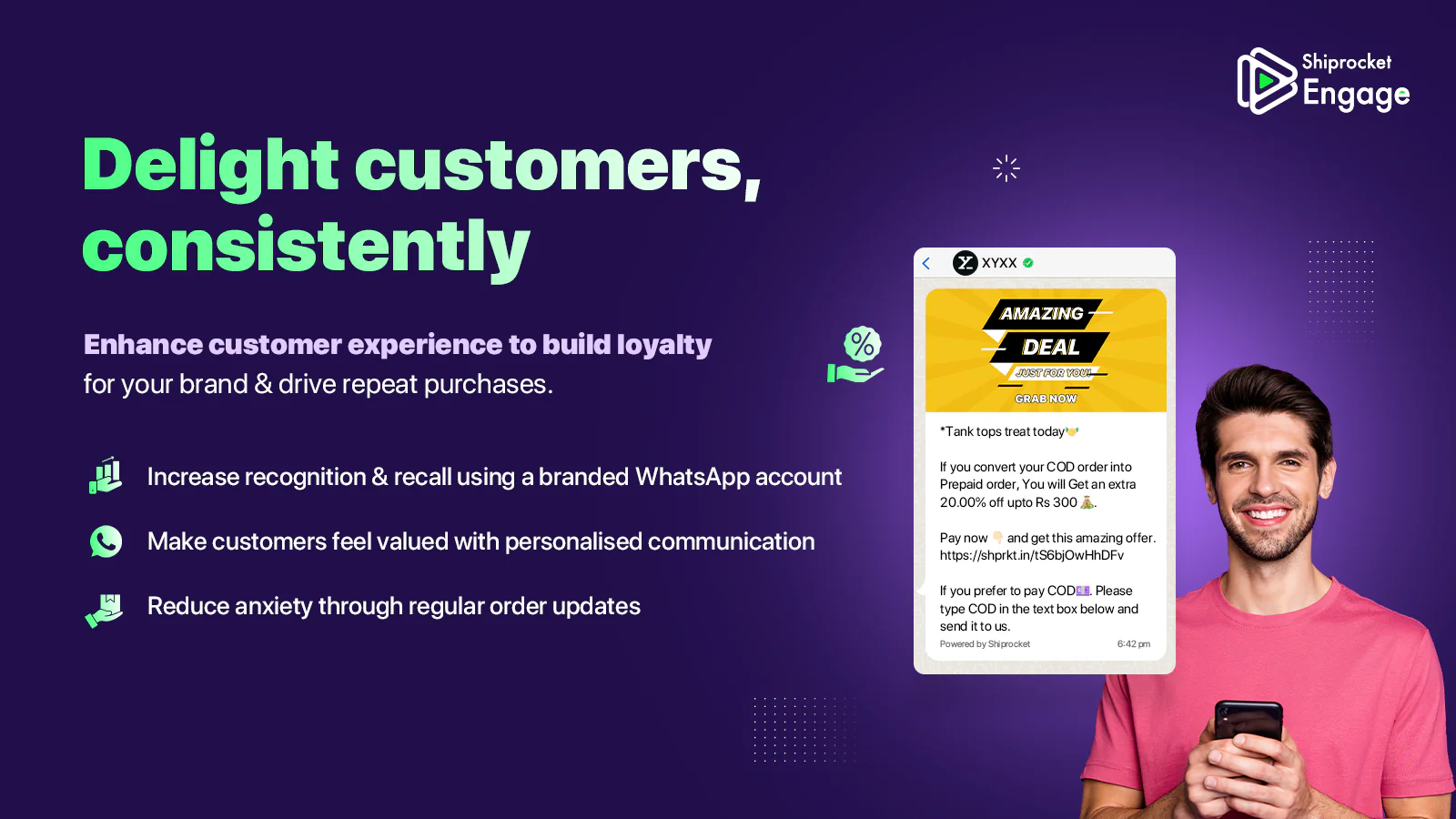 Shiprocket Engage ‑ Reduce RTO - Confirm COD orders and verify buyer  addresses using WhatsApp