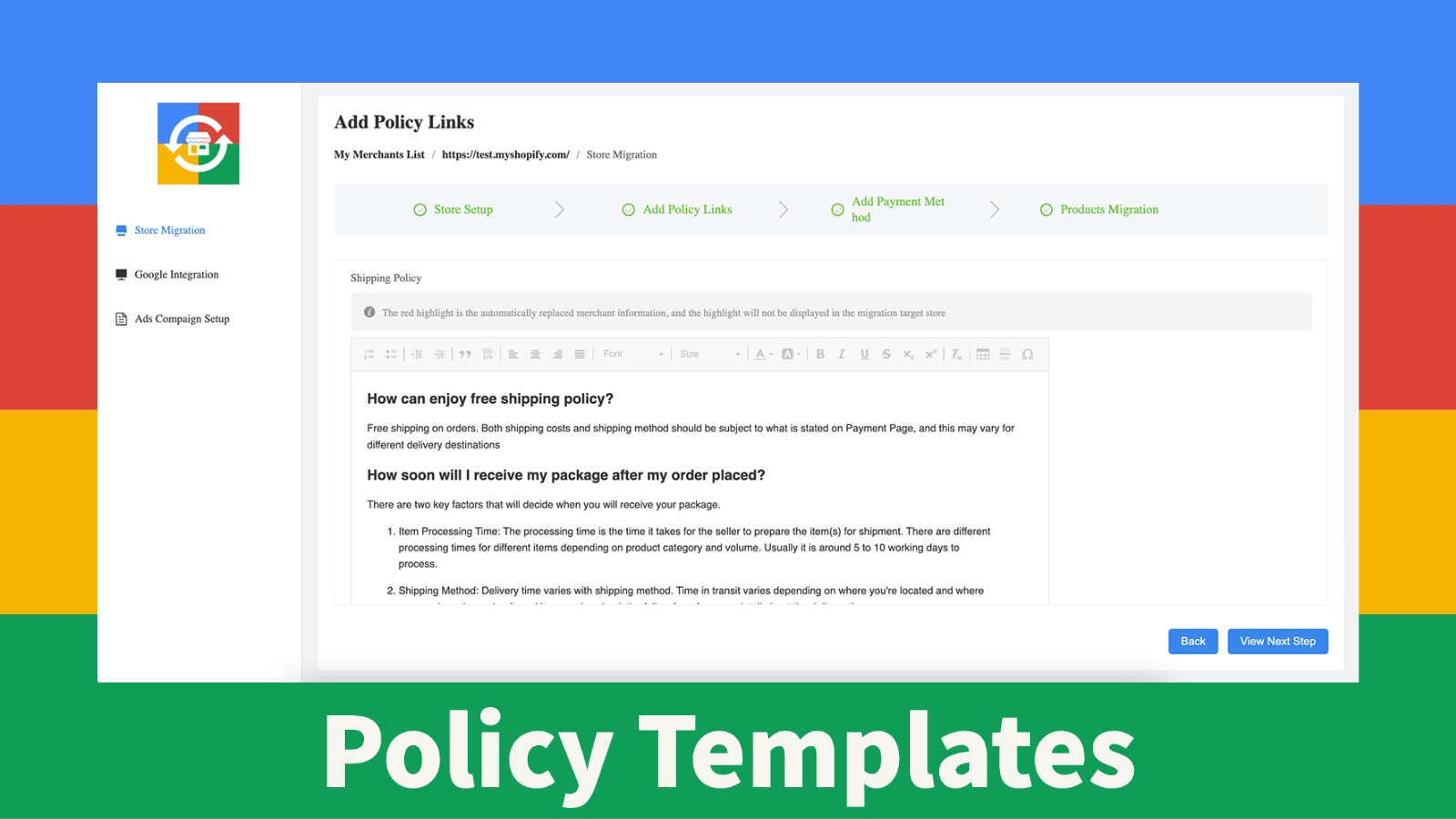 Policy Templates