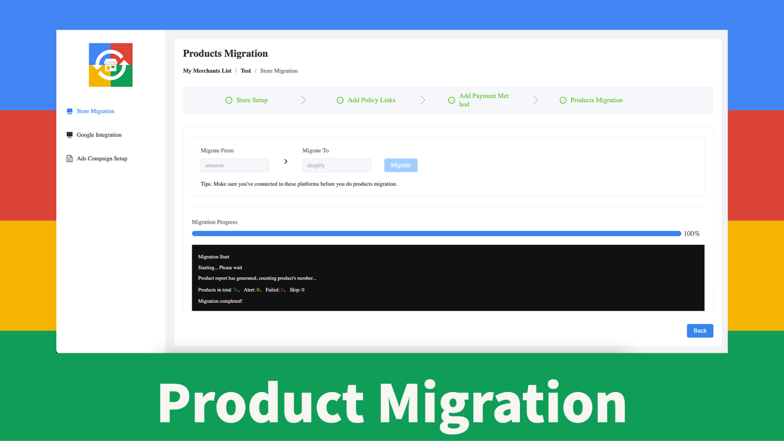 Migração de Produtos