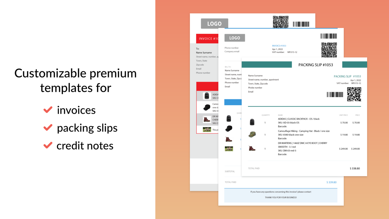 Générateur de factures PDF – modèles de factures premium