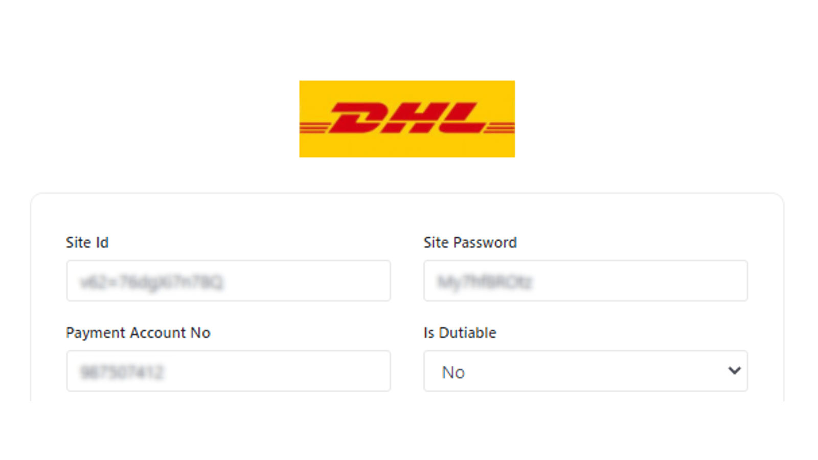 DHL Dashboard med logotyp