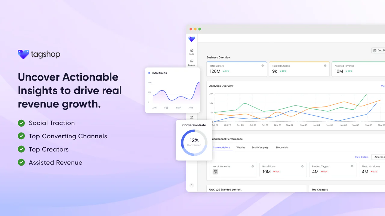 Analyse Conversions, Revenue, Abandoned Carts & Social Traction