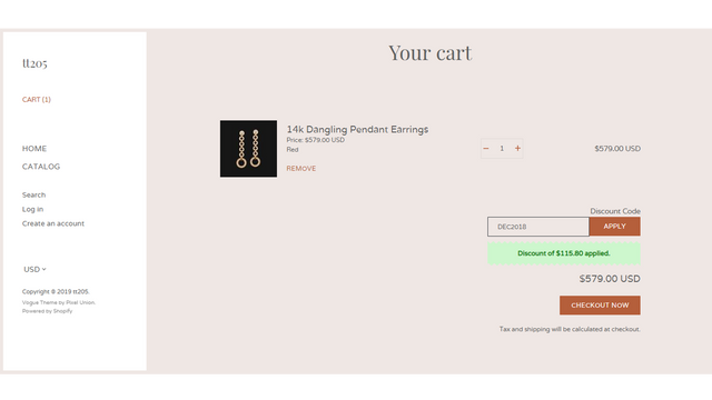  Cart page coupon