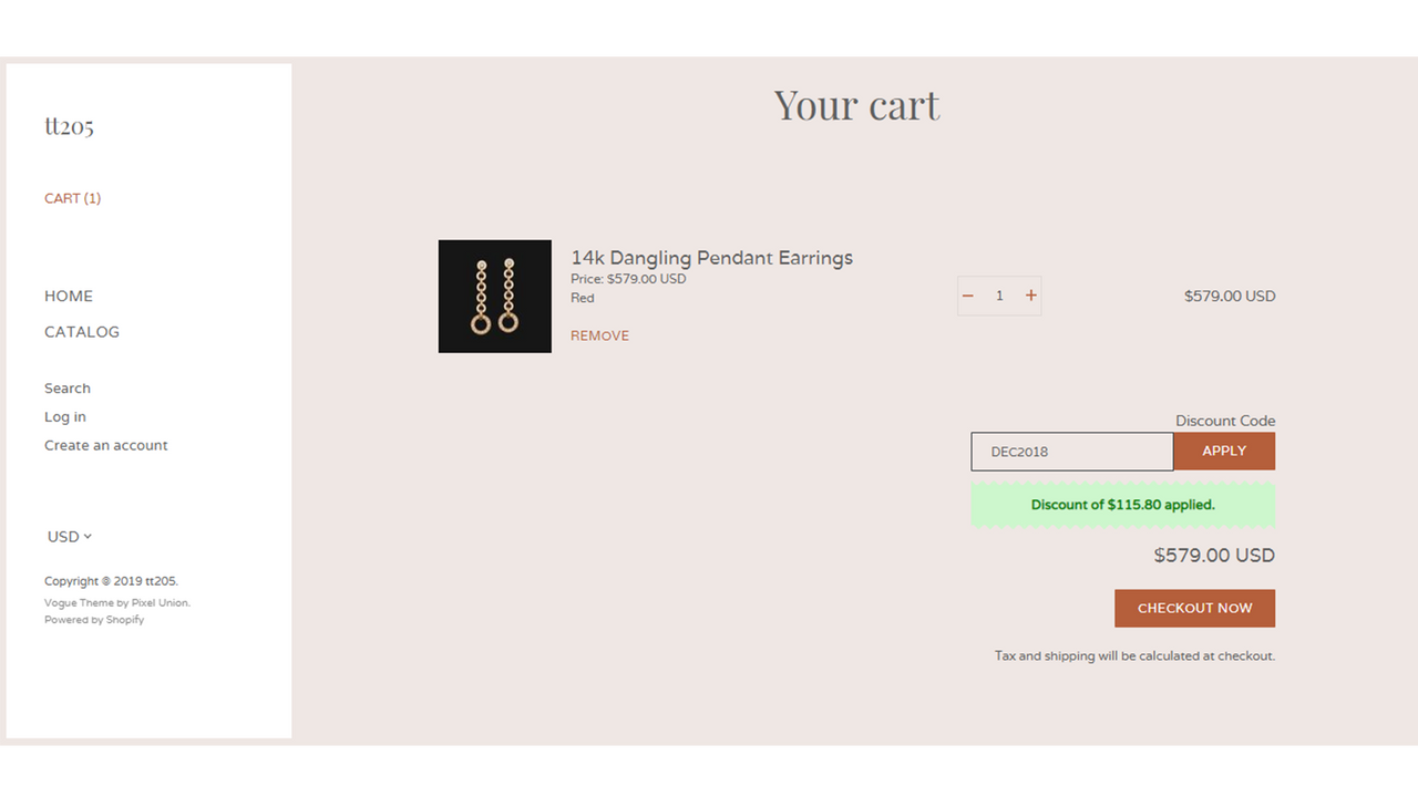  Cart page coupon