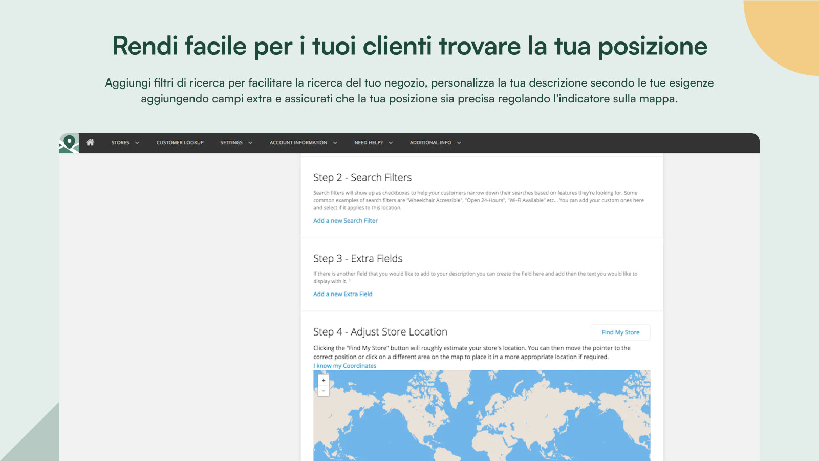 Facilita ai tuoi clienti trovare la tua posizione