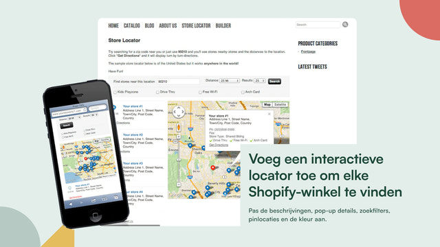 Voeg interactieve locator toe om elke Shopify-winkel te vinden