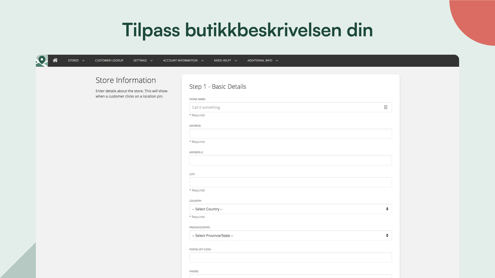 Tilpass butikksbeskrivelsen din